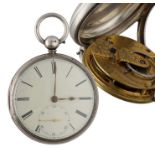 H.H &. A Parkes, Stockport - Victorian silver fusee lever pocket watch, Chester 1857, signed