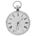 Thomas William Hay, Shrewsbury - Victorian silver fusee lever pocket watch, London 1852, signed