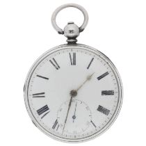 Thomas William Hay, Shrewsbury - Victorian silver fusee lever pocket watch, London 1852, signed