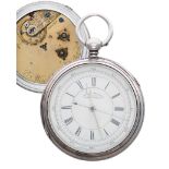 E. Wise, Manchester - Victorian silver centre seconds chronograph lever pocket watch, London 1881,
