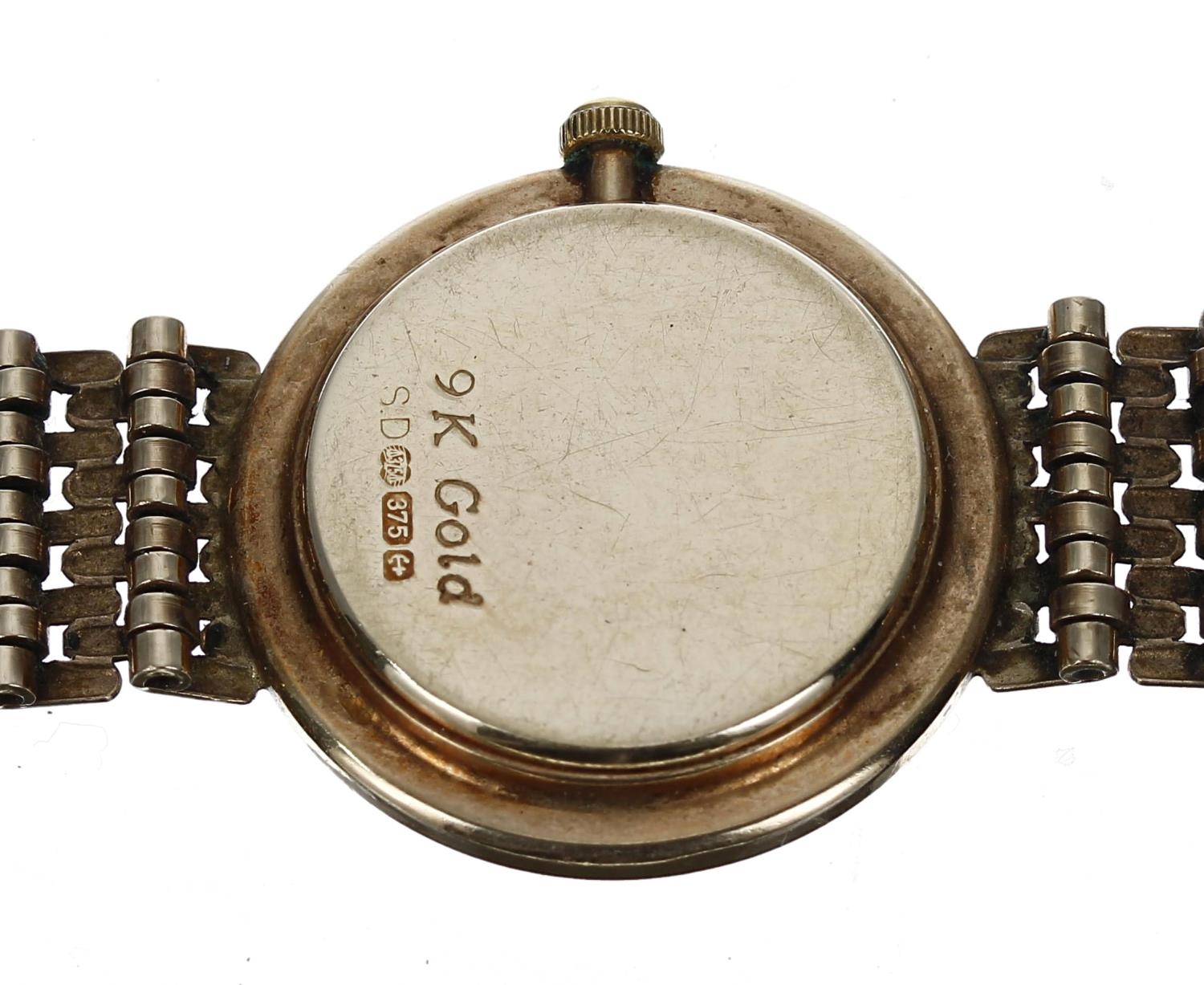 Rotary 9ct lady's wristwatch, circular dial with applied baton markers and minute markers, gilt - Image 2 of 2