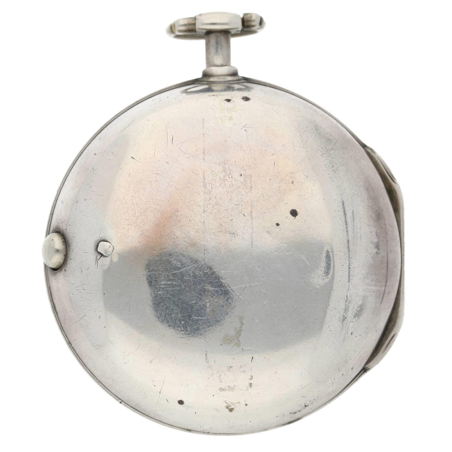 Thomas Hill, Fleet Street - George III silver pair cased verge pocket watch, London 1776, signed - Image 8 of 10