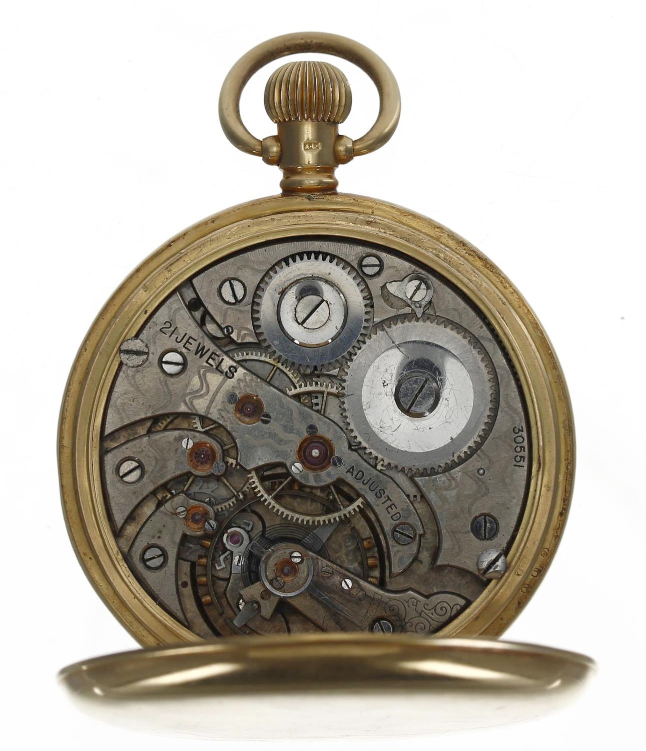 George V 18ct lever hunter pocket watch, Birmingham 1912, unsigned 21 jewel adjusted movement, no. - Image 3 of 5