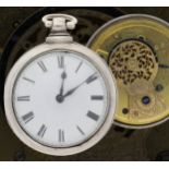 Early Victorian silver pair cased verge pocket watch, London 1840, unsigned fusee movement, no.