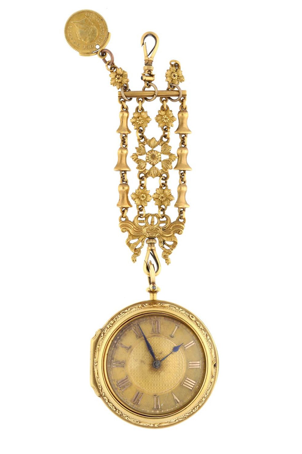 Thomas Eastland, London - Fine English mid-18th century gold verge repoussé pair cased pocket watch, - Image 2 of 9