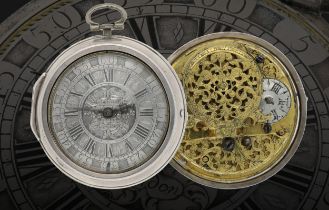 Thomas Lashbrook, London - English early 18th century silver pair cased verge pocket watch, circa
