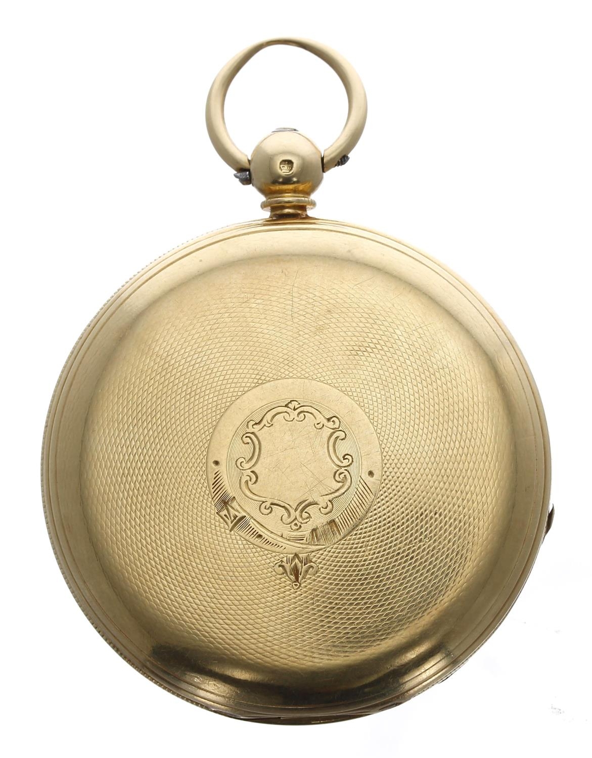 John Poole, London - Victorian 18ct fusee lever hunter pocket watch, the free sprung gilt three - Image 4 of 5