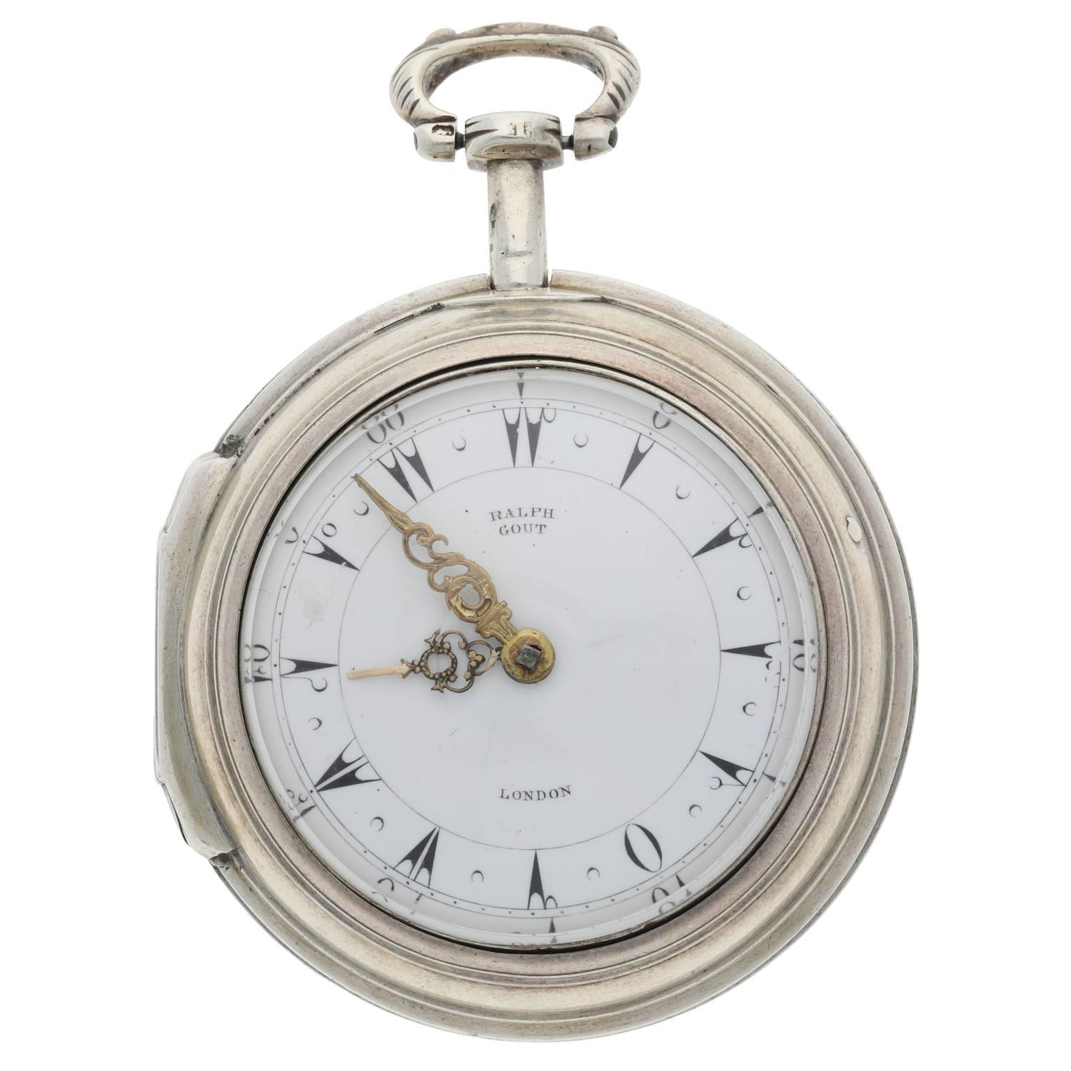 Ralph Gout, London - early 19th century silver and tortoiseshell triple cased verge pocket watch - Image 3 of 13