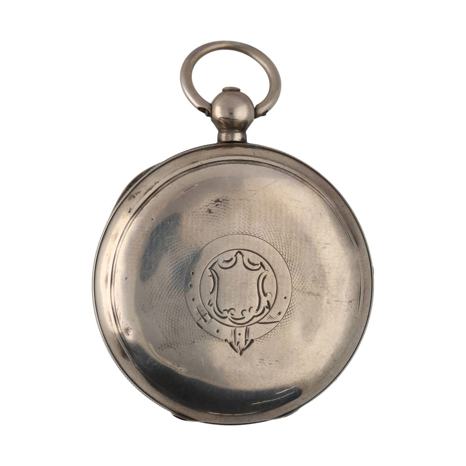 American Waltham silver lever pocket watch, circa 1889, serial no. 4220046, signed movement with - Image 3 of 3