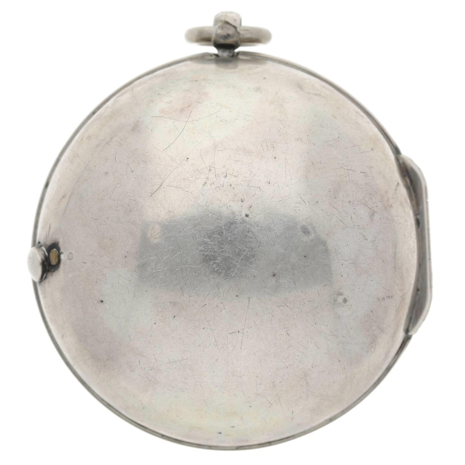 Massy, London - English early 18th century silver pair cased verge pocket watch, circa 1705, - Image 8 of 10