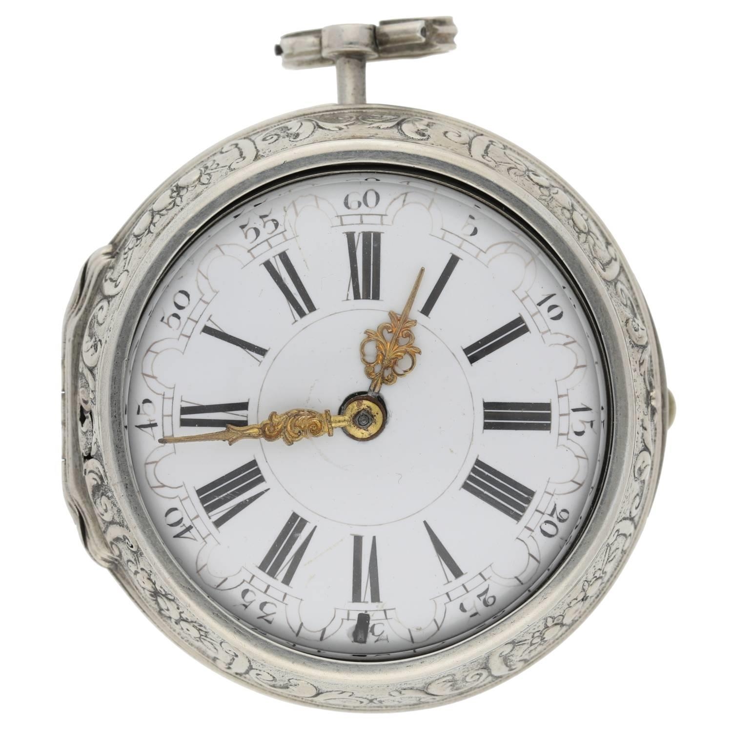 John Wilter, London - English 18th century silver pair cased verge pocket watch, the fusee - Bild 2 aus 10