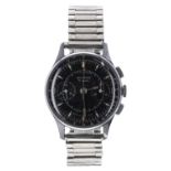 Sekonda Chronograph nickel and stainless steel gentleman's wristwatch, circular black dial with