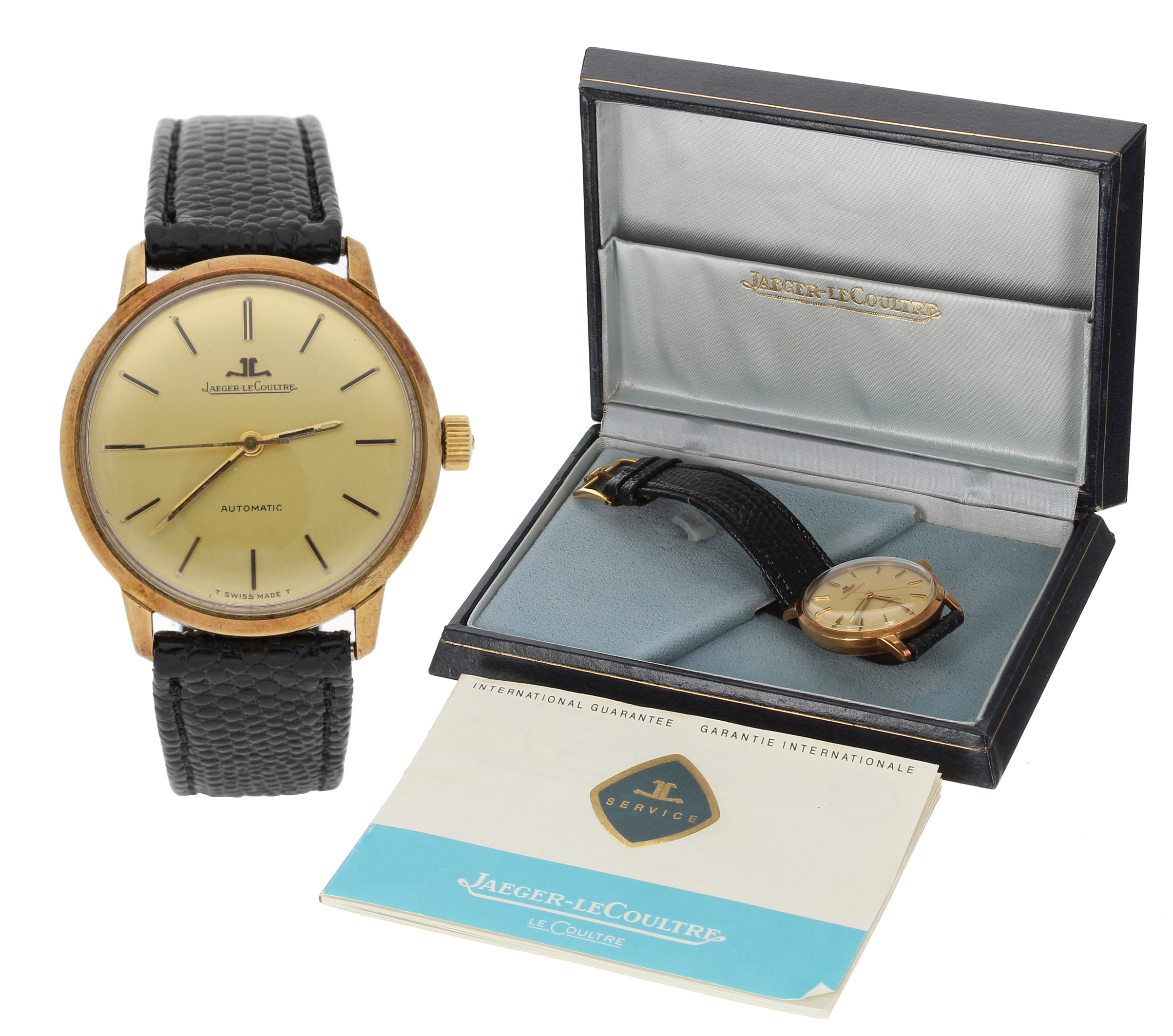 Jaeger-LeCoultre 9ct automatic gentleman's wristwatch, import hallmarks London 1968, case no's.