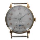 Smiths De Luxe gold plated and stainless steel gentleman's wristwatch, circular silvered dial with