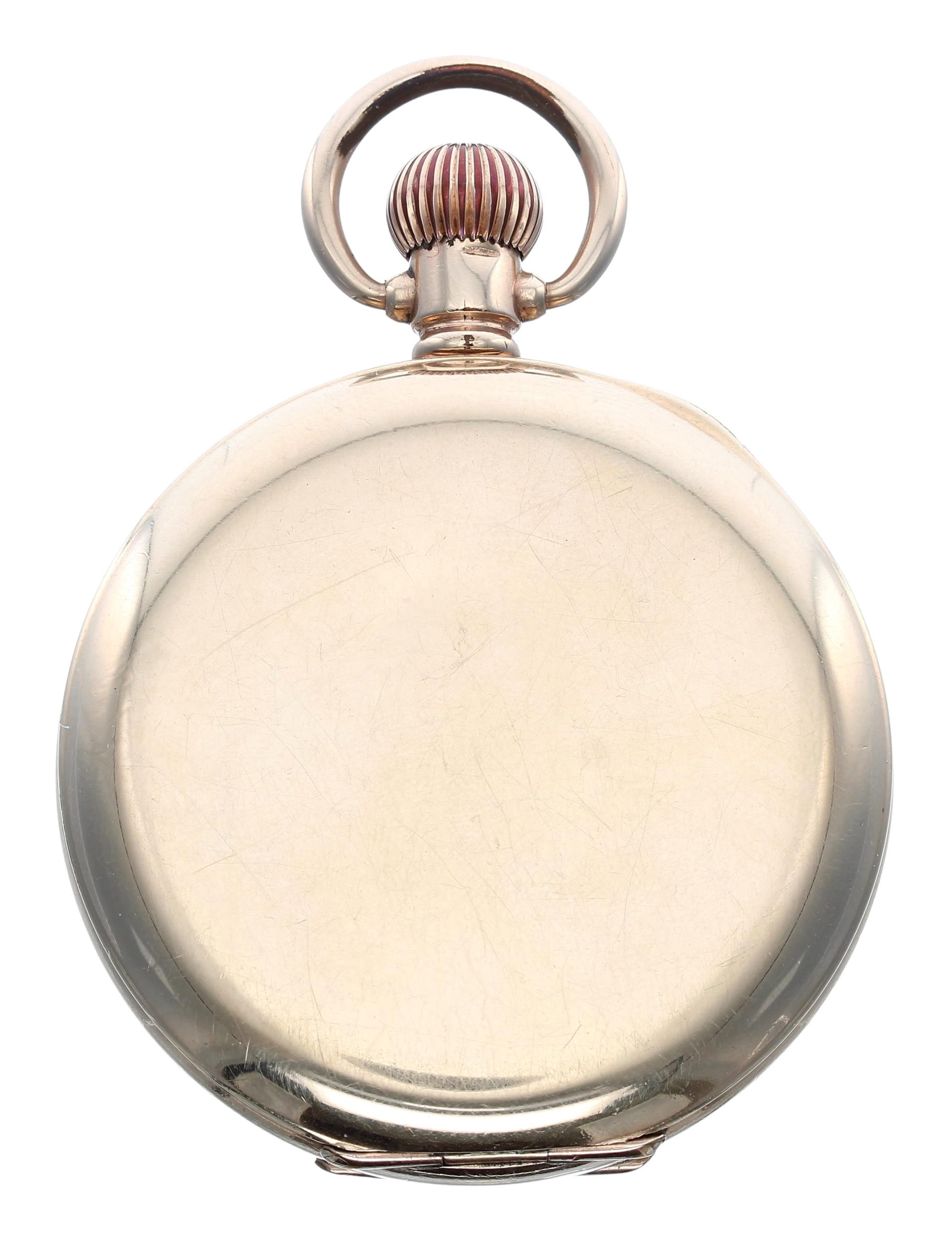 Gold plated lever pocket watch, 17 jewel adjusted movement, no. 141517, Arabic dial with minute - Bild 3 aus 3