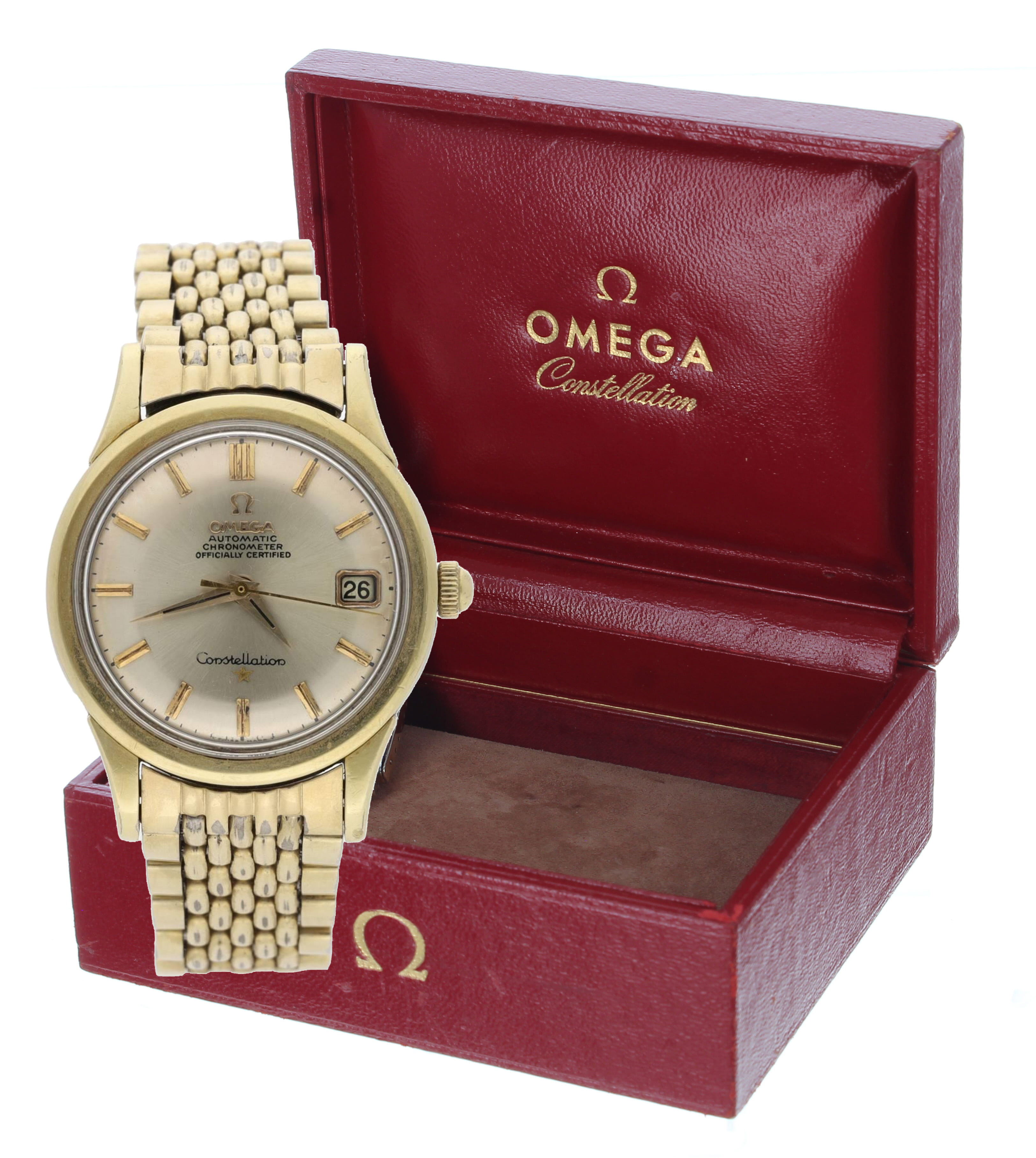 Omega Constellation Chronometer automatic gold capped and stainless steel gentleman's wristwatch,