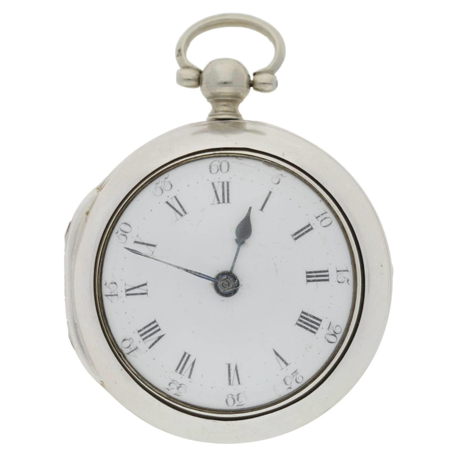 John Hondun, London - English 18th century silver pair cased verge pocket watch, London 1780, signed - Image 2 of 10