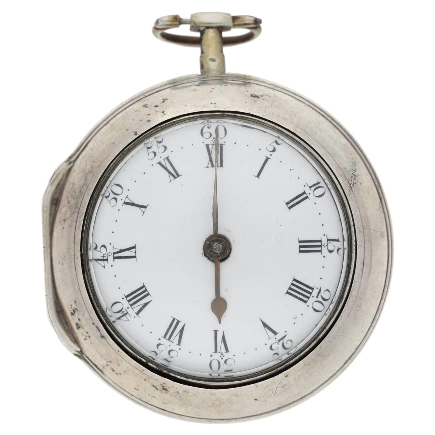 Jno. Lownt, Fecit - George III English silver pair cased verge pocket watch, London 1769, signed - Image 2 of 10
