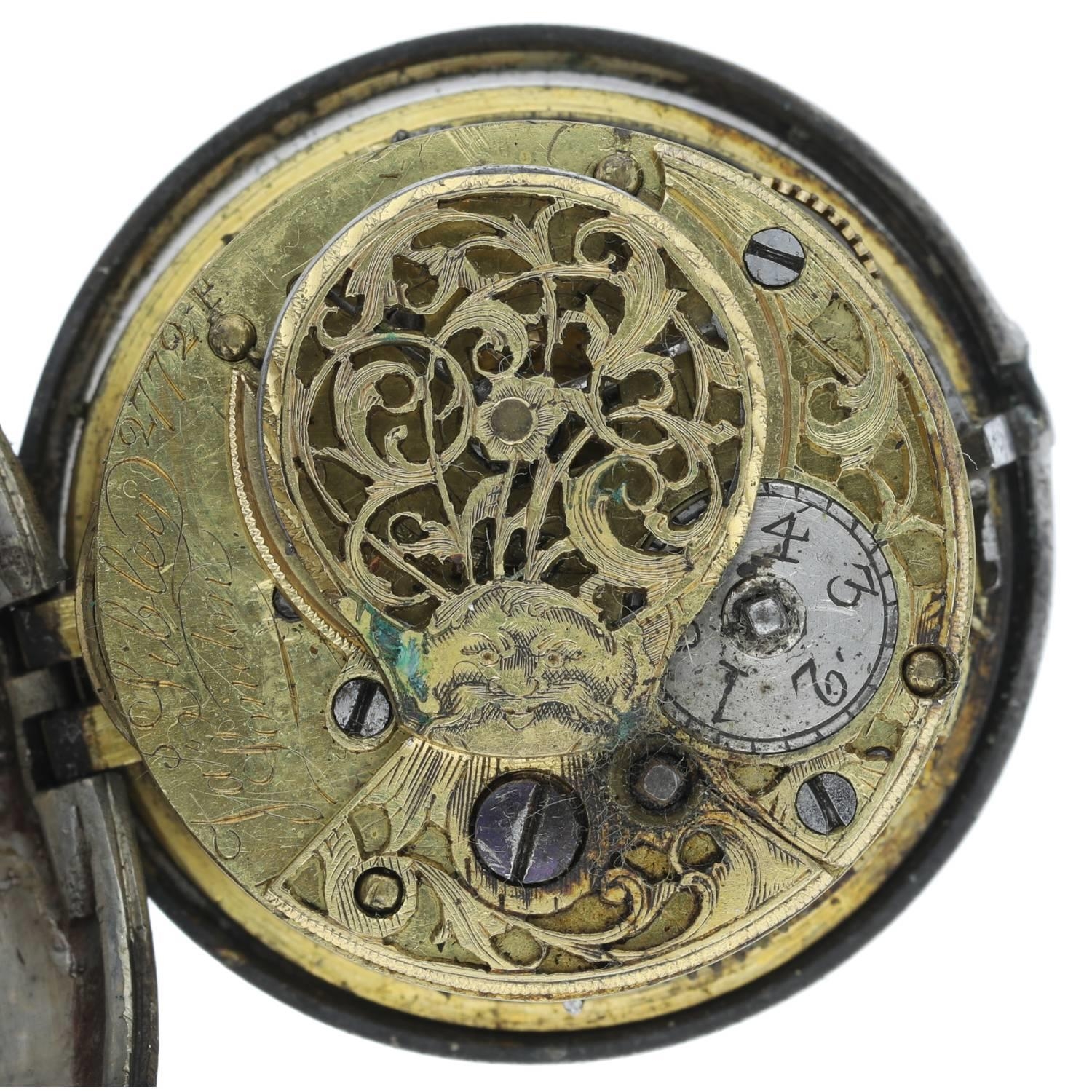 Jas Sibley, London - English 18th century silver pair cased verge pocket watch, signed fusee - Bild 4 aus 7