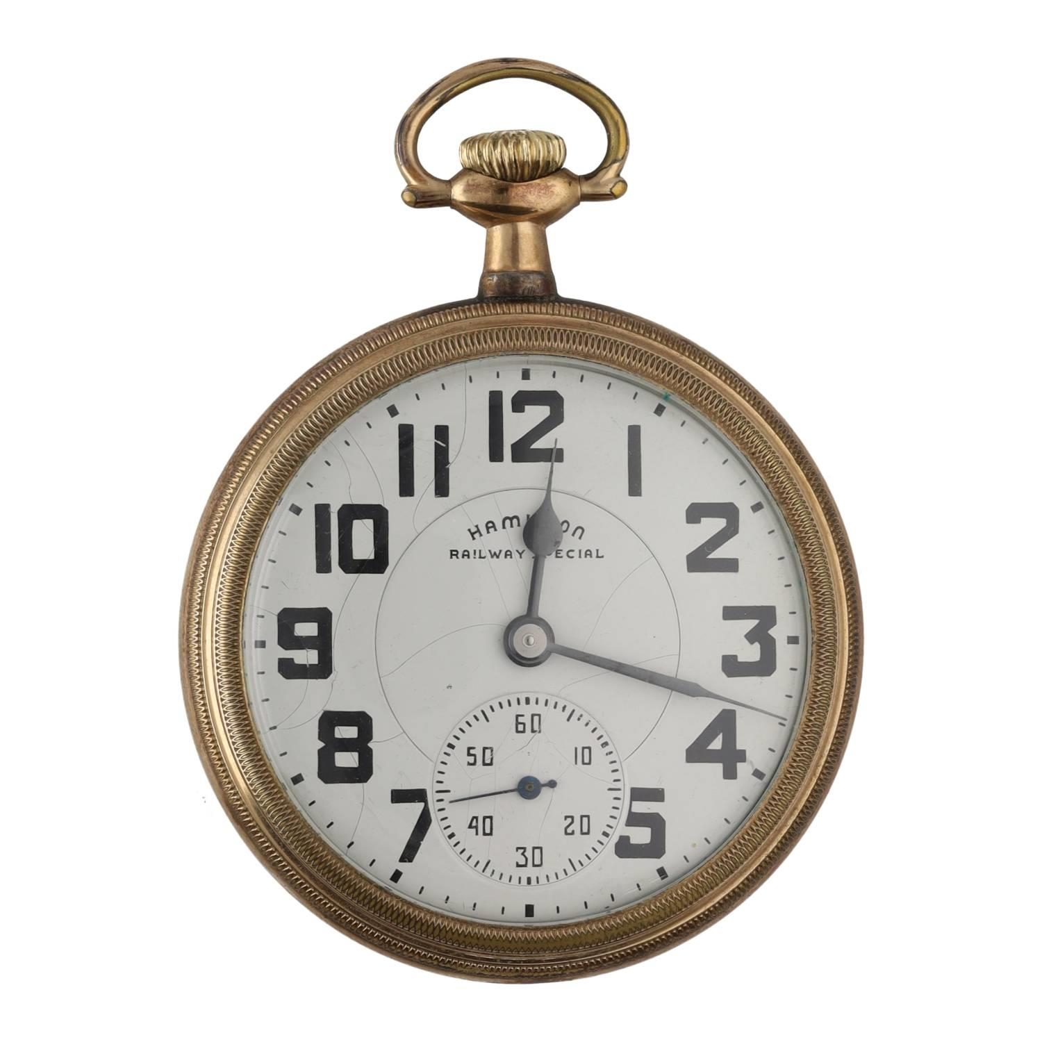 Hamilton 'Railway Special' gold plated lever set pocket watch, circa 1948, serial no. C298581, - Image 2 of 4