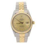Rolex Oyster Perpetual Datejust gold and stainless steel gentleman's wristwatch, reference no.