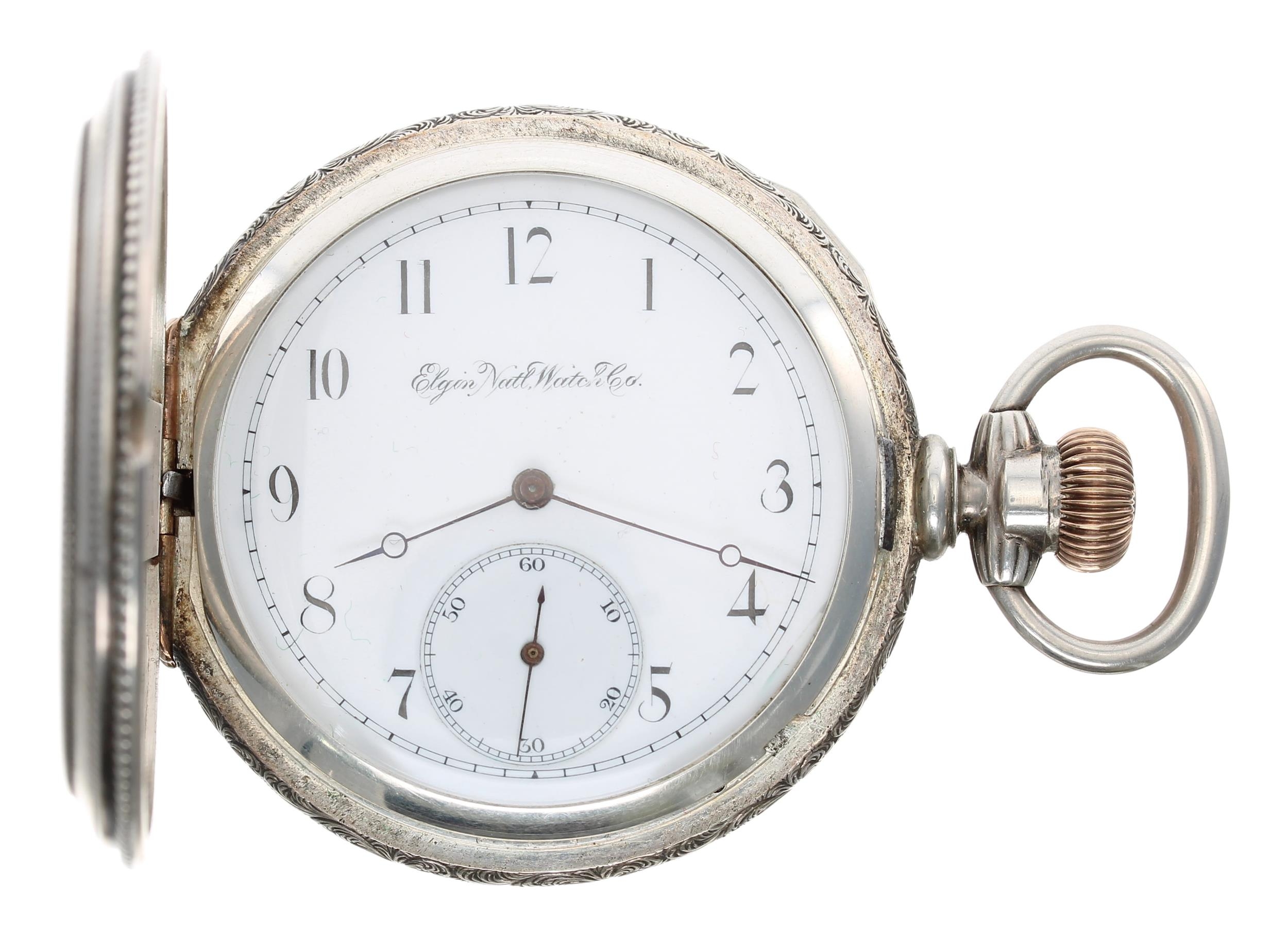 Elgin National Watch Co. lever set hunter pocket watch, circa 1886, signed movement, no. 2346806, - Image 2 of 5
