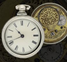 Richard Williamson, London - early 18th century English pair cased verge pocket watch, the deep full
