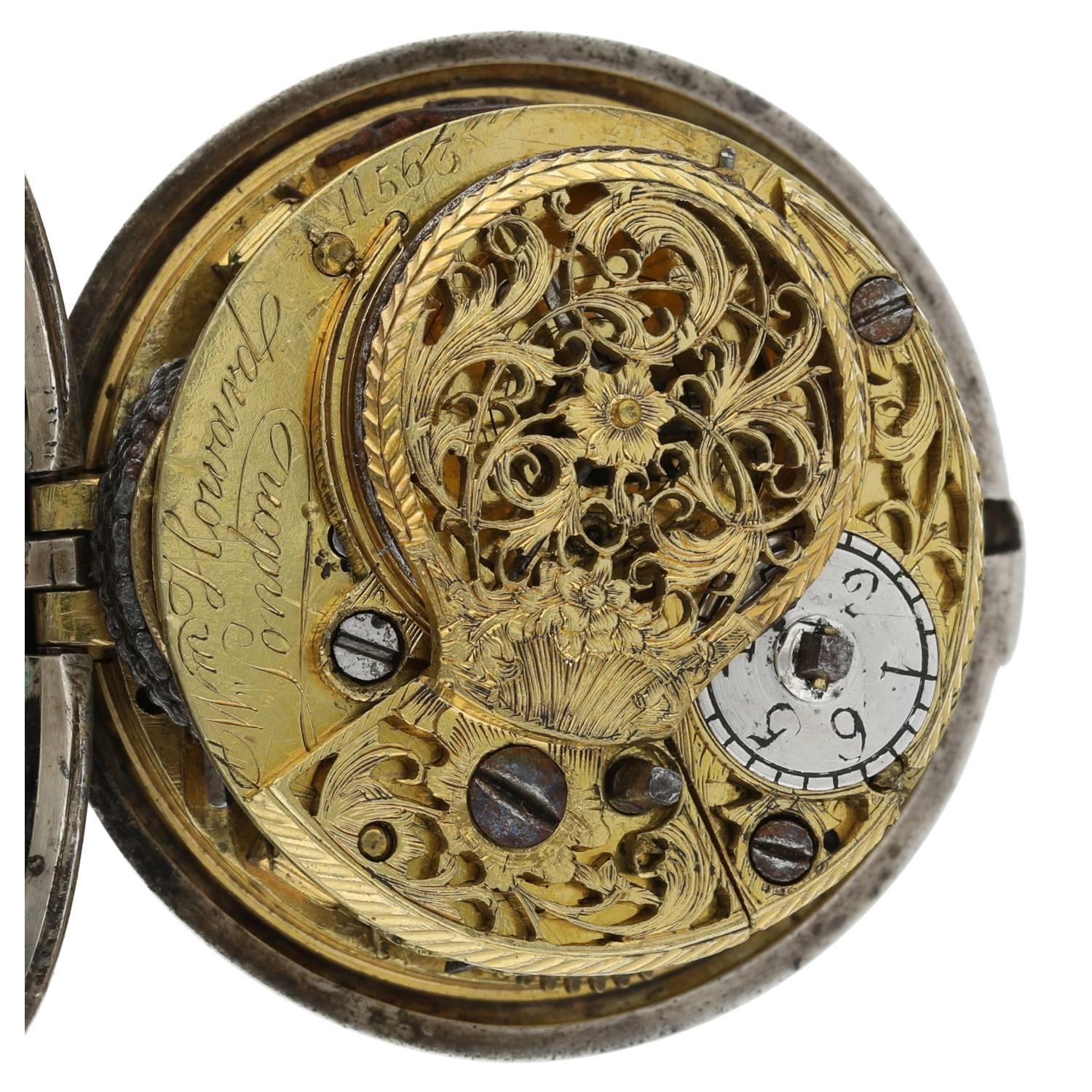 William Howard, London - George III English silver pair cased verge pocket watch, London 1778, - Image 4 of 10