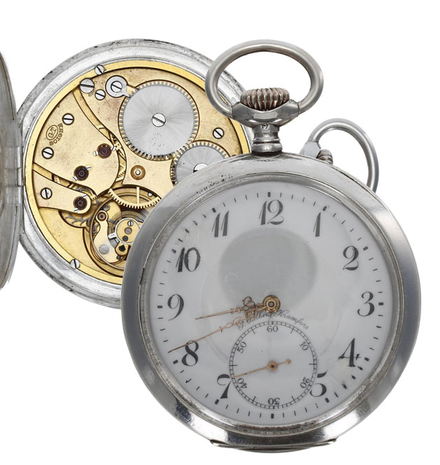 G.T Soigne - Continental silver (0.800) lever pocket watch, the gilt movement stamped 'G.T Soigne'