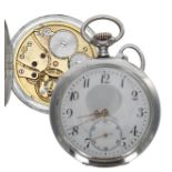 G.T Soigne - Continental silver (0.800) lever pocket watch, the gilt movement stamped 'G.T Soigne'