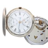 H. Ridgeway, London - Victorian silver centre seconds chronograph lever hunter pocket watch,