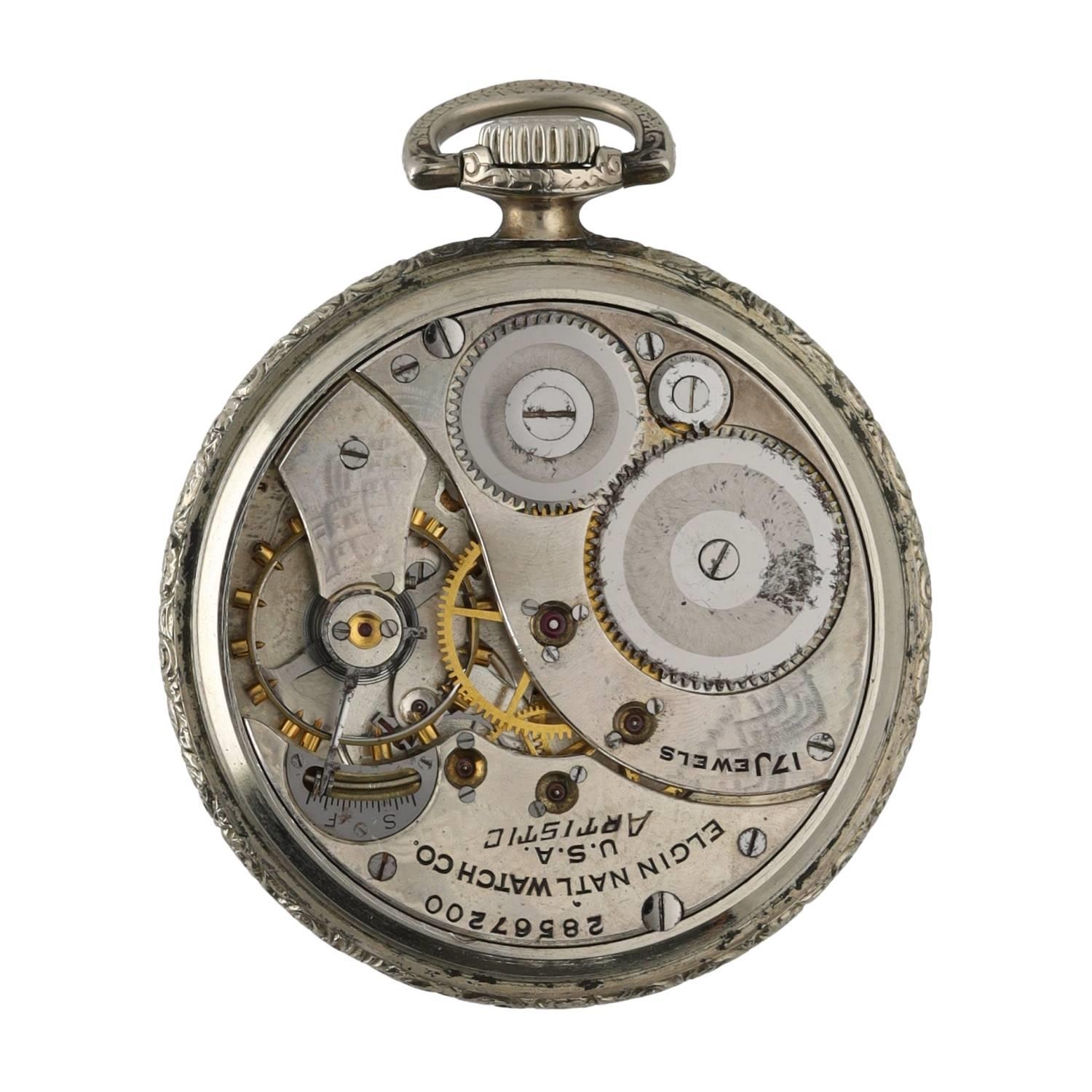 Elgin National Watch Co. 'Artistic' lever pocket watch, circa 1925, serial no. 28567200, signed 17 - Image 3 of 4