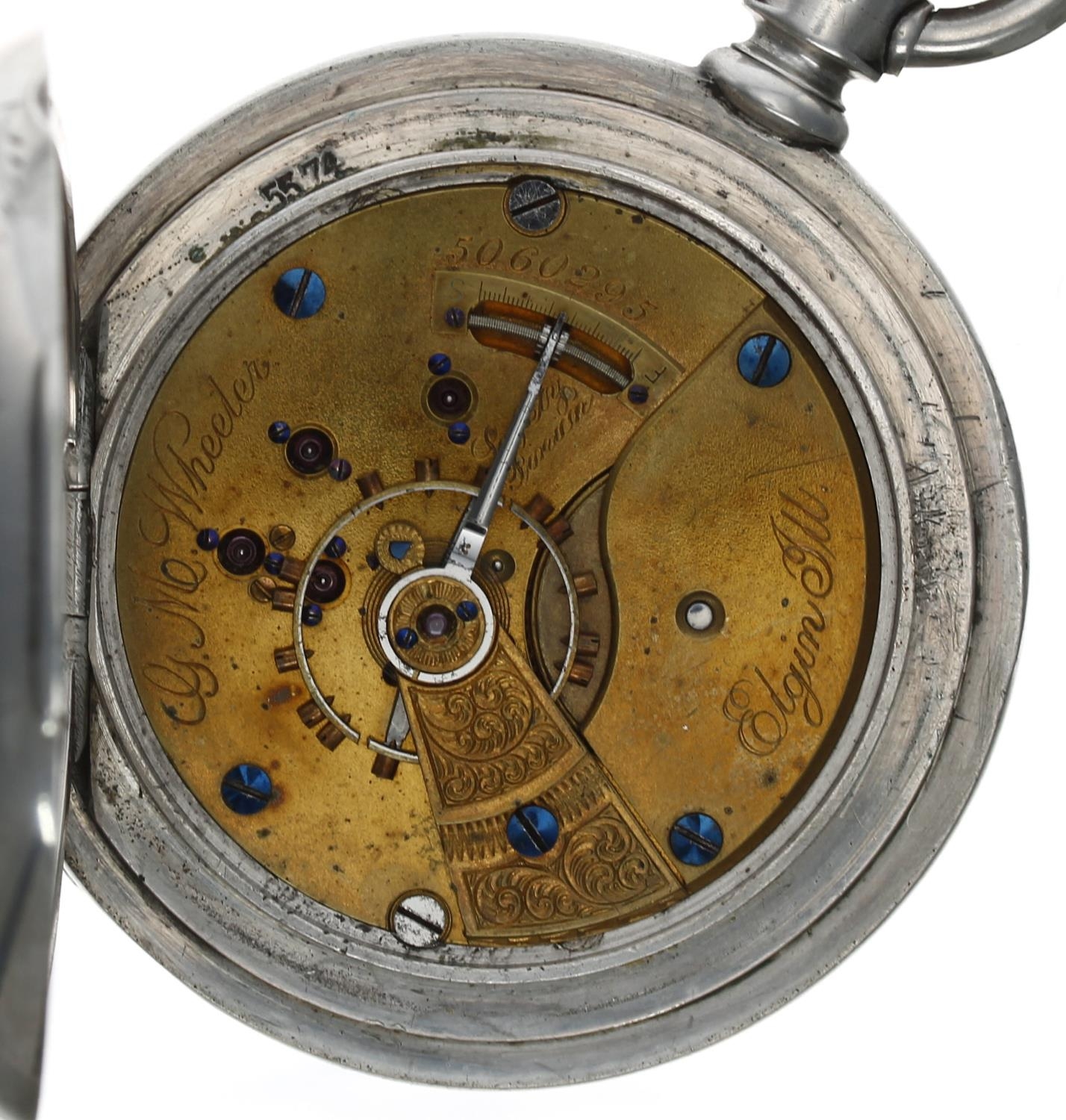 Elgin National Watch Co. 'G.M. Wheeler' lever set hunter pocket watch, circa 1893, serial no. - Image 3 of 5