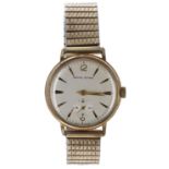 Smiths Astral gold plated and stainless steel gentleman's wristwatch, circular silvered dial with