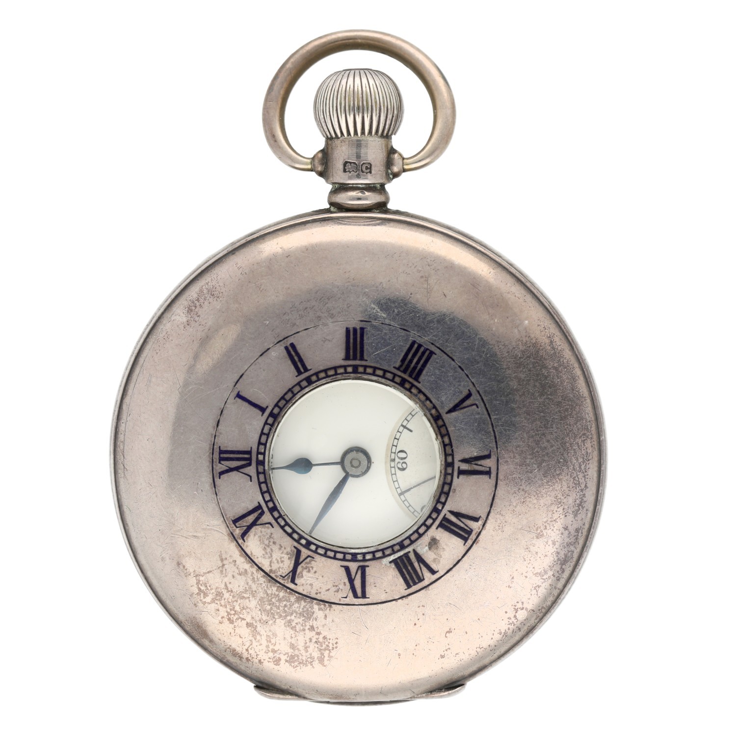 J.W. Benson - silver lever half hunter pocket watch, Birmingham 1928, signed 17 jewel movement, - Image 3 of 5