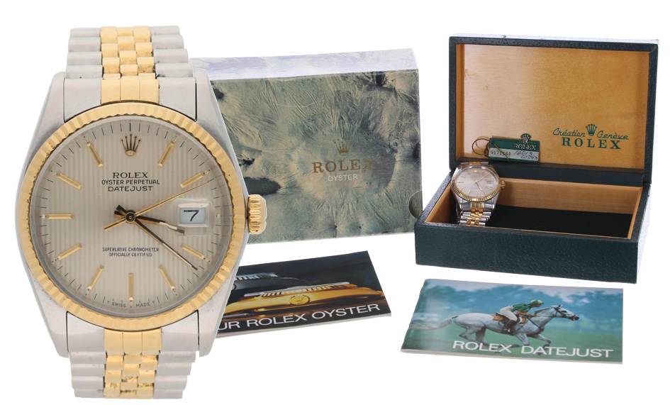 Rolex Oyster Perpetual Datejust gold and stainless steel gentleman's wristwatch, reference no.