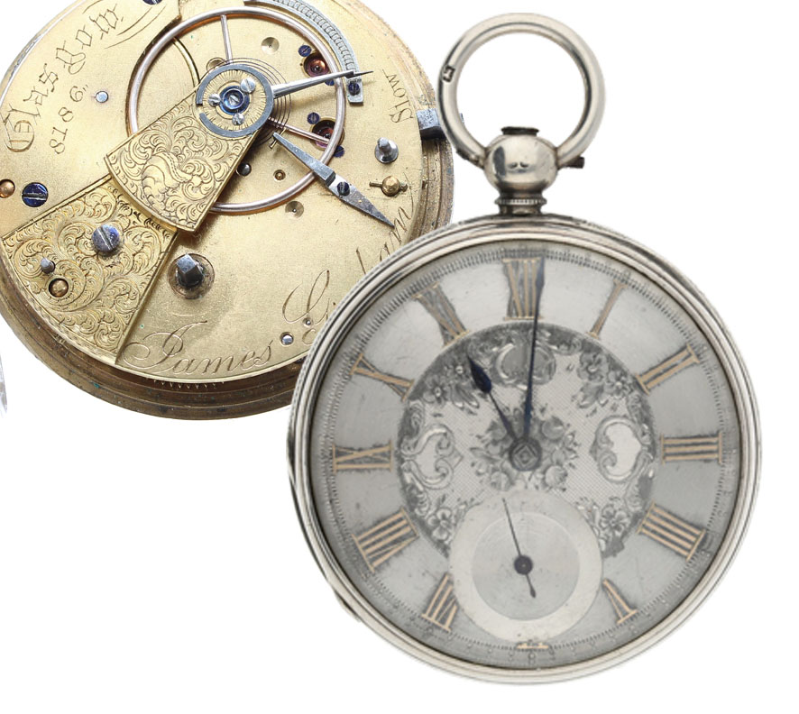 James Graham, Glasgow - Victorian silver fusee lever pocket watch, London 1863, signed movement, no.