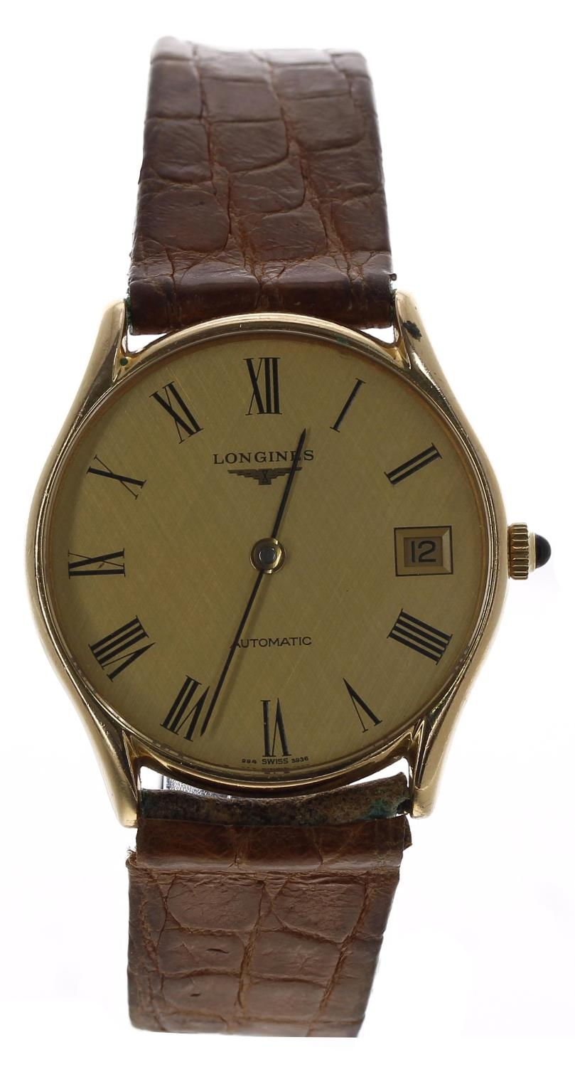 Longines 9ct automatic gentleman's wristwatch, case no. 3936 994, serial no. 19610xxx, circular