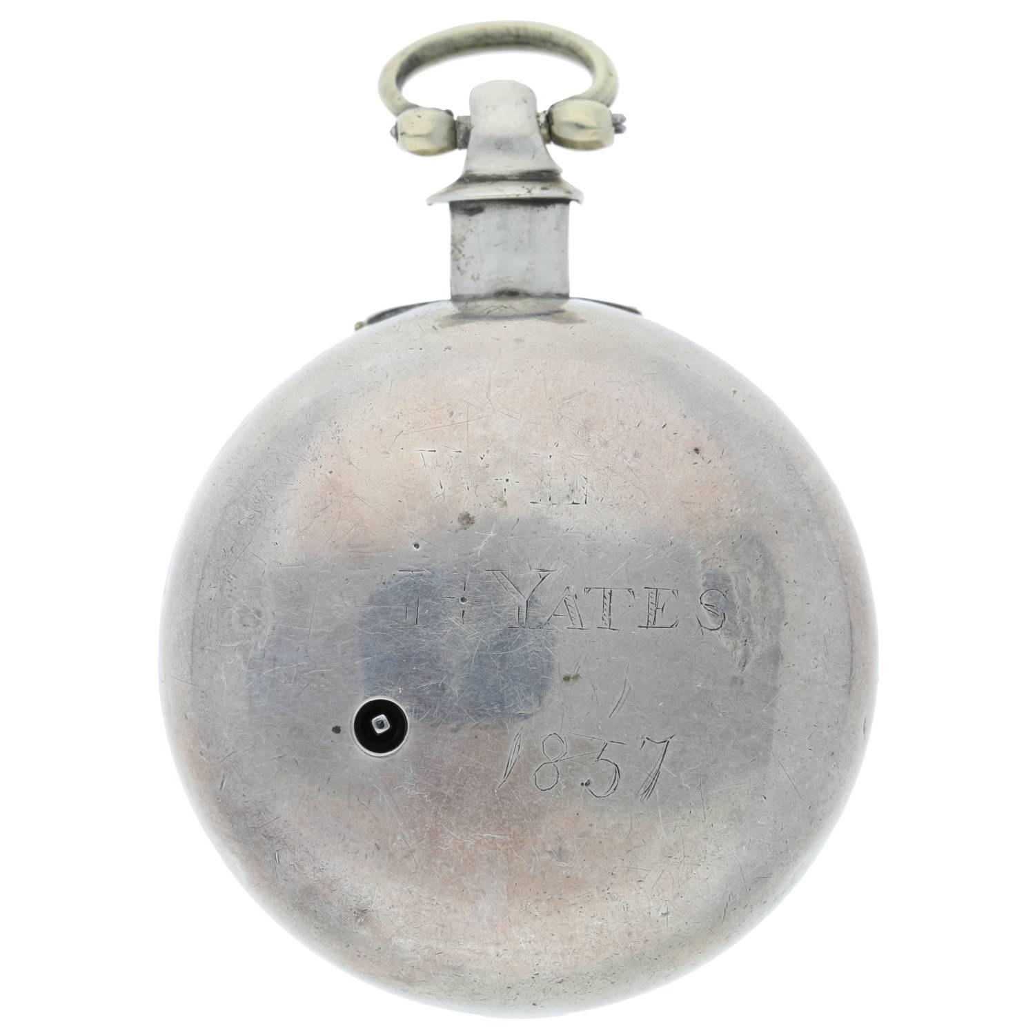 George Slater, Burslem - Victorian silver verge pocket watch, Birmingham 1847, signed fusee - Image 3 of 3