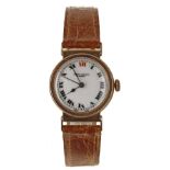 Rolex 9ct mid-size swing-lug gentleman's wristwatch, London 1947, case no. 423417, circular enamel