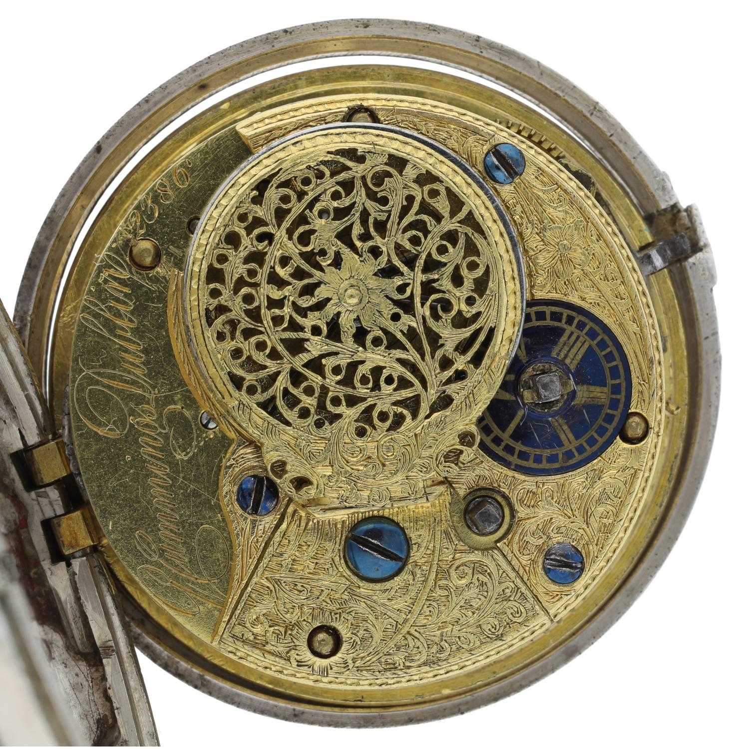 G. Cummings, Dublin - late 18th century Irish silver pair cased verge pocket watch, Birmingham 1795, - Image 4 of 10