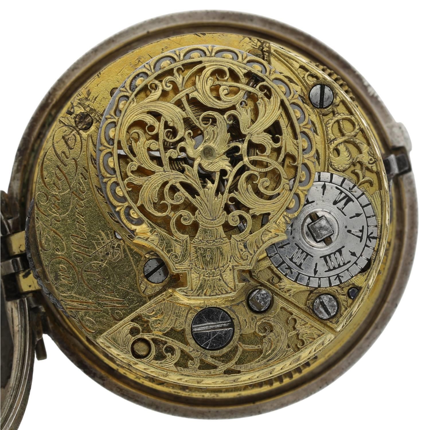 William Knight, West Marden - mid-18th century English silver pair cased verge pocket watch, - Image 4 of 10