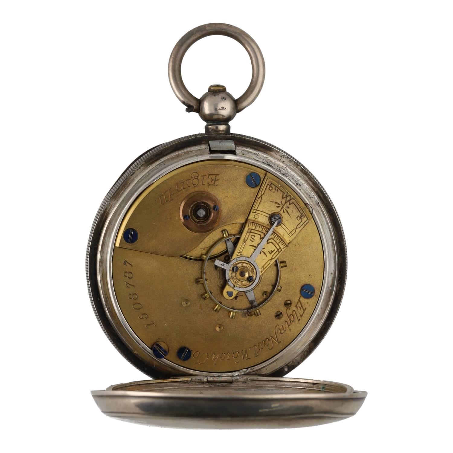 Elgin National Watch Co. silver lever pocket watch, circa 1884, serial no. 1508787, signed - Image 2 of 3