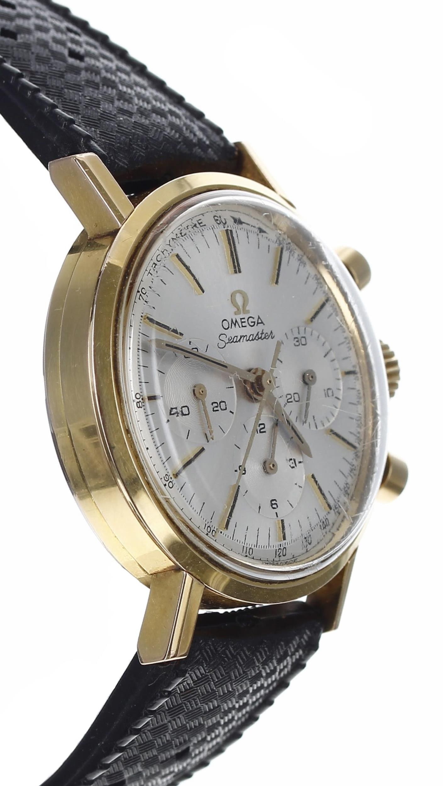 Omega Seamaster Chronograph gold plated and stainless steel gentleman's wristwatch, reference no. - Image 5 of 7
