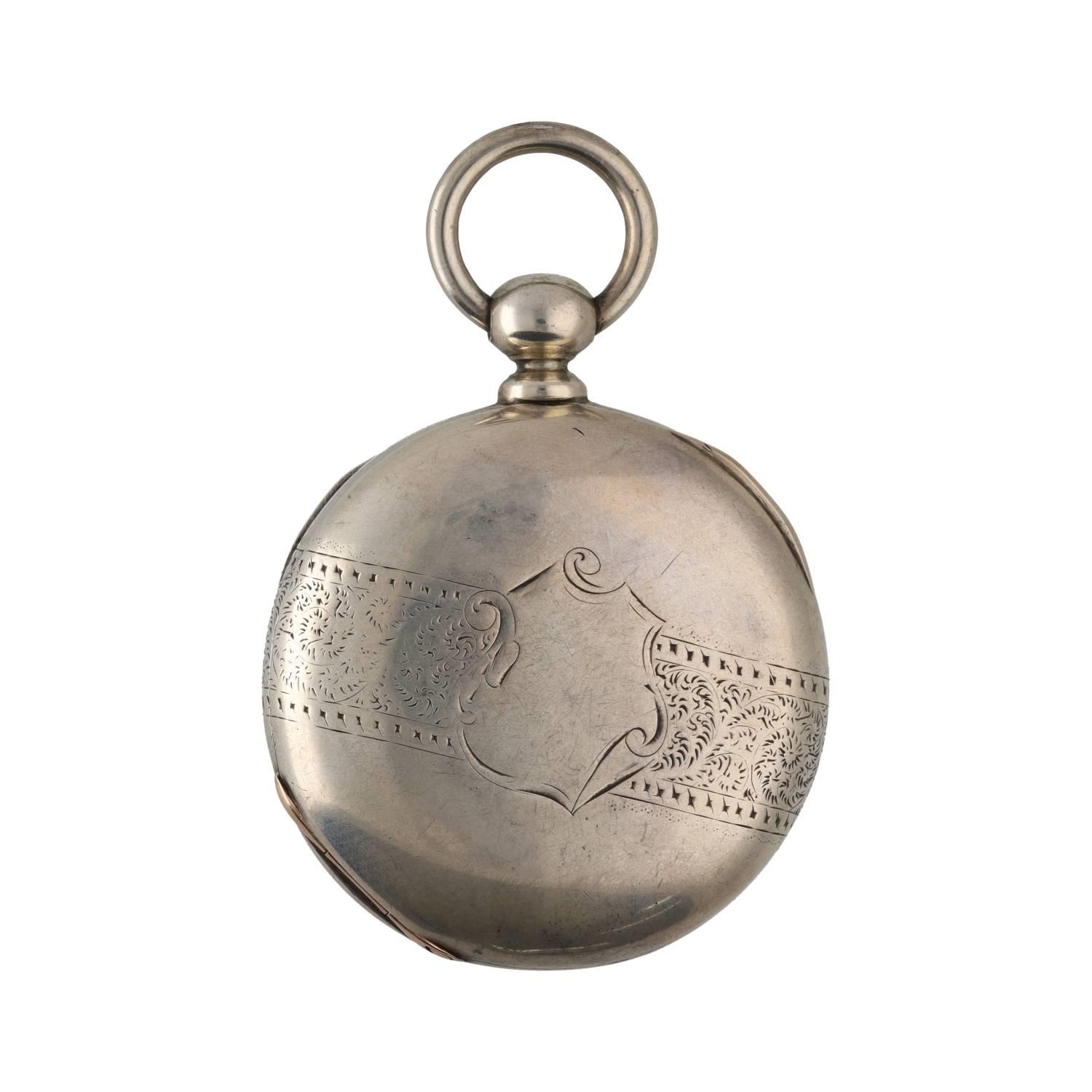 Leader coin lever pocket watch, the movement inscribed 'Fogg's Patent', no. 867980, with steel three - Bild 3 aus 3