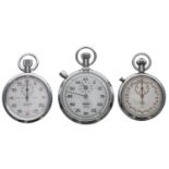 Presta Super 1/10th second chrome cased pocket stop watch, 50mm; together with a Dolmy 1/5th