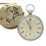 William Thomas, Liverpool - William IV silver detached lever pocket watch, Chester 1836, signed