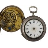 Richard North, London - George III silver pair cased verge pocket watch, London 1772, the fusee