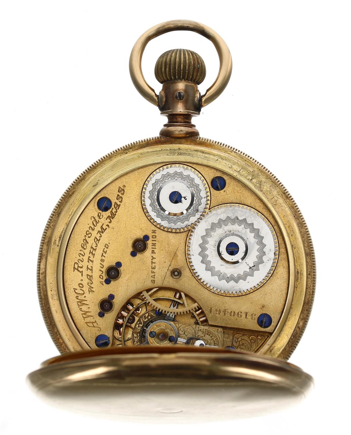 American Waltham 'Riverside' 18ct lever set hunter pocket watch, circa 1886, serial no. 3190461, - Image 3 of 5