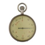 British Military issue 'PATT. 6' nickel cased anti-submarine torpedo timer, the dial marked with
